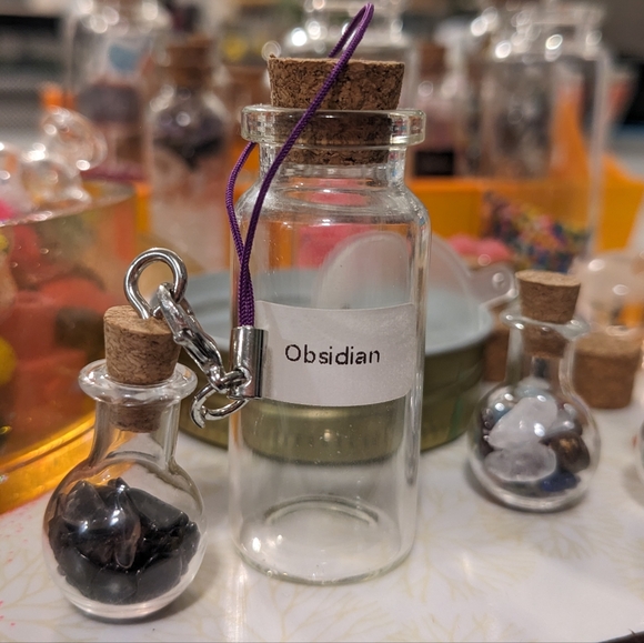 Mini Glass Potion Bottles Tiny Crystal Charms Add On To Any Bundle $5 Each! - Picture 3 of 15